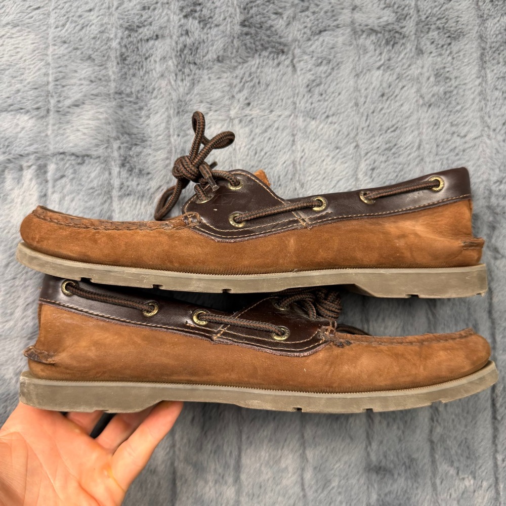 Sperry Top-Sider Mens Brown Leather Boat Shoes 0777896 Size 10M